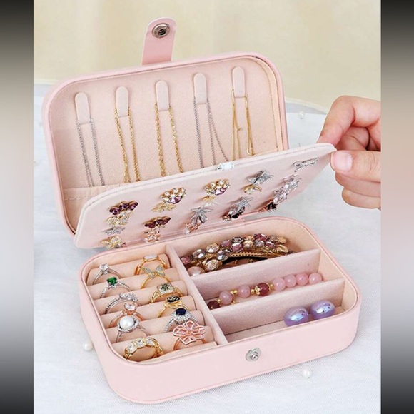 Other - Baby Pink Jewelry bag Storage Case Portable travel organizer box with dividers